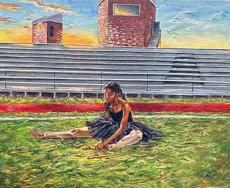 Langham Creek High School sophomore Katelinn Barnes’ artwork, Loss, won a Gold Seal Medallion at the State VASE Contest.